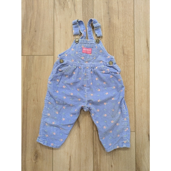 VINTAGE Osh-kosh Floral Overalls - Paper Tag - Picture 1 of 6